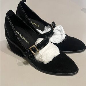 NEW Kelsi Dagger Black Heeled Mary Janes